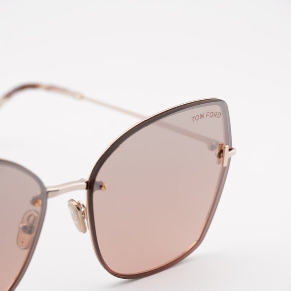 Tom Ford Nickie-02 FT1107 28U Sunglasses Gold Butterfly Frame, Bordeaux Lenses main image 5